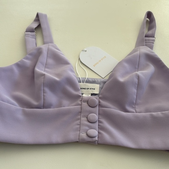New Song of Style Lou lilac purple bralette crop top XXS - Picture 6 of 9
